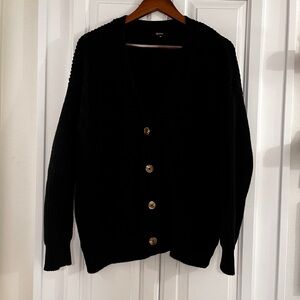 Oversized Fisherman’s sweater, women’s size M, black